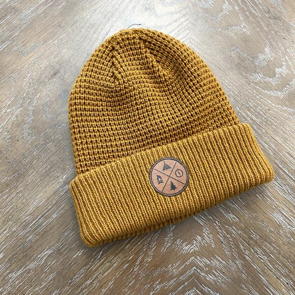 Avalanche Unisex Camping Outdoors Waffle Knit Gold brown Beanie OS - Picture 1 of 7